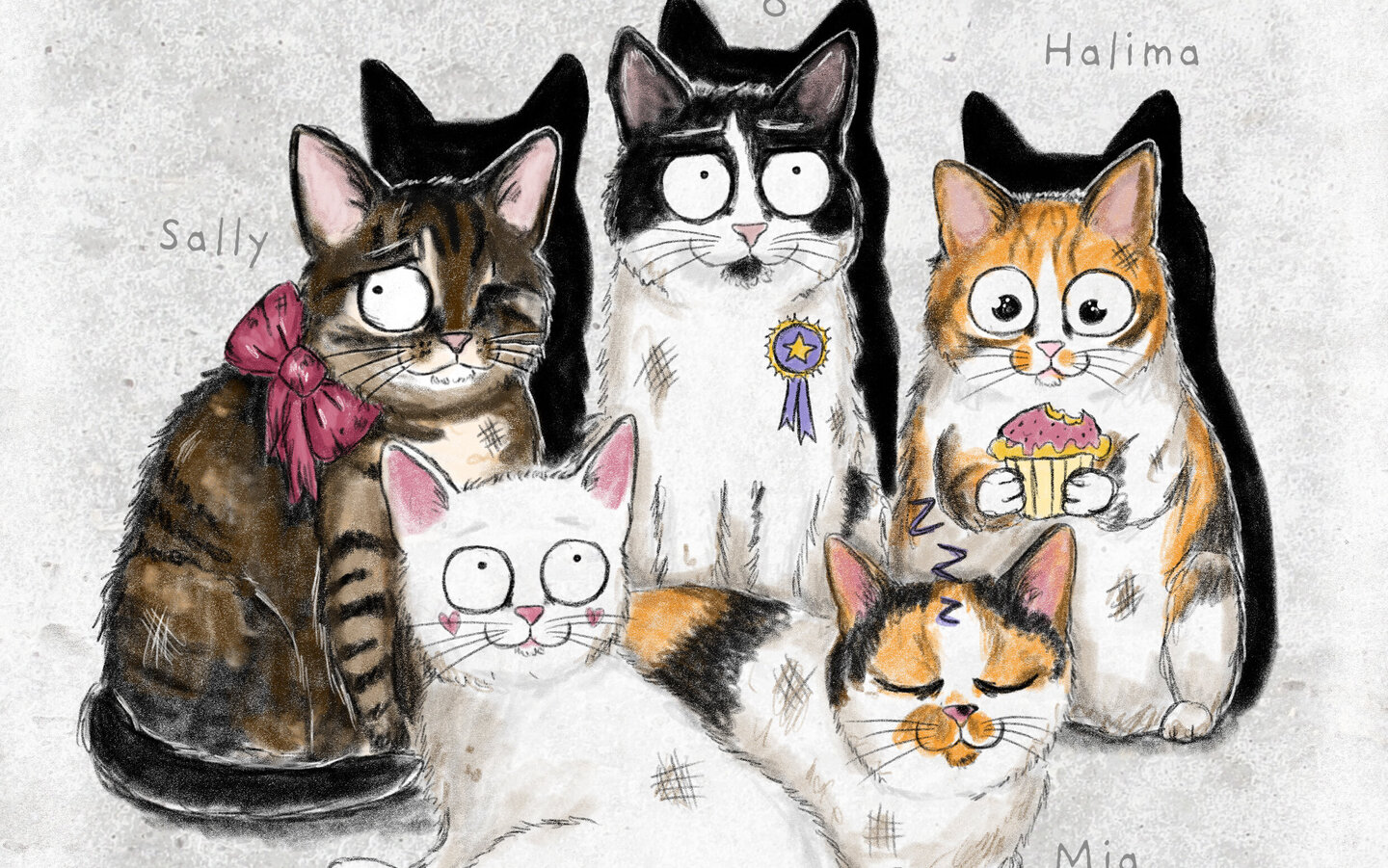 Illustration von Straßenkatzen