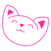 Pinker Scribble Katzenkopf