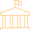 Orange Scribble Politikgebäude